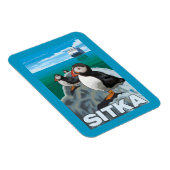 Puffins & Kreuzfahrtschiff - Sitka, Alaska Magnet (Rechte Seite)