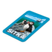 Puffins & Kreuzfahrtschiff - Sitka, Alaska Magnet (Linke Seite)
