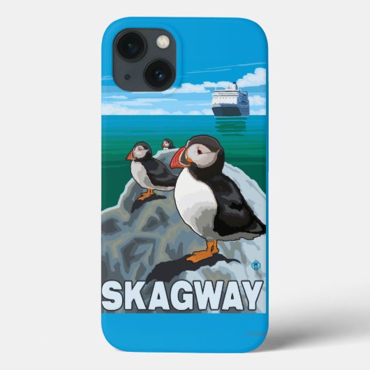 Puffins & Kreuzfahrtschiff - Skagway, Alaska Case-Mate iPhone Hülle (Rückseite)