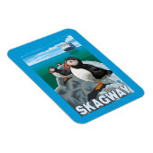 Puffins & Kreuzfahrtschiff - Skagway, Alaska Magnet (Rechte Seite)