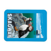 Puffins & Kreuzfahrtschiff - Skagway, Alaska Magnet (Horizontal)