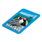 Puffins & Kreuzfahrtschiff - Skagway, Alaska Magnet (Linke Seite)