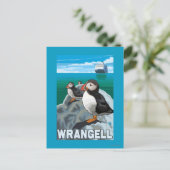 Puffins & Kreuzfahrtschiff - Wrangell, Alaska Postkarte (Stehend Vorderseite)