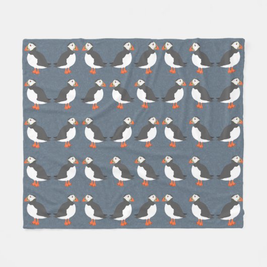 Puffins Medium Fleece Blanket (Vorderseite (Horizontal))