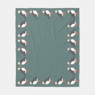 Puffins Medium Fleece Blanket