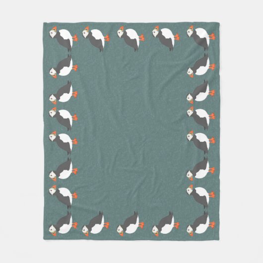 Puffins Medium Fleece Blanket (Vorderseite)