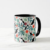Puffins Muster Warm Beige Tasse (VorderseiteRechts)