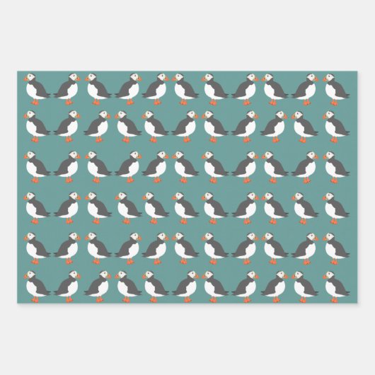 Puffins-Papierblätter Geschenkpapier Set (Vorderseite 2)