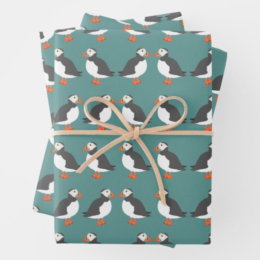 Puffins-Papierblätter Geschenkpapier Set (Beispiel)