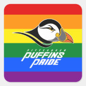 Puffins Pride Quadratischer Aufkleber (Vorderseite)