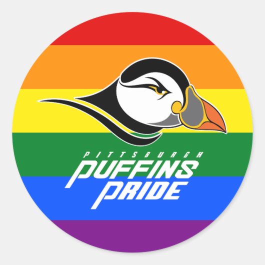 Puffins Pride Runder Aufkleber (Vorderseite)