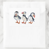 Puffins Rechteckiger Aufkleber (Tasche)