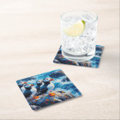 Puffins Rechteckiger Pappuntersetzer (Vor Ort)