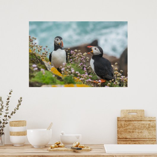 PUFFINS - SALTEE ISLANDS, IRELAND POSTER (Küche)