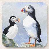 Puffins-Set von 6 Untersetzer (Vorderseite)