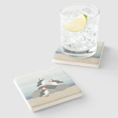 Puffins Stone Untersetzer (Seitenansicht)