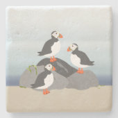 Puffins Stone Untersetzer (Vorderseite)