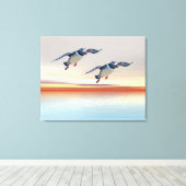 Puffins Stretched Canvas Print Leinwanddruck (Insitu (Holzboden))