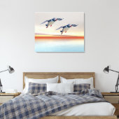 Puffins Stretched Canvas Print Leinwanddruck (Insitu (Schlafzimmer))