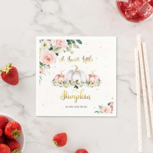 Puffkinderdusche Rosa und Gold Serviette (Beispiel)