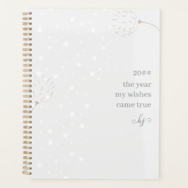 Puffs and Stars Grau Weiß Mit Monogramm Planer