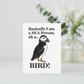 Puffstein Bird Seabird Wildlife Funny Postkarte (Stehend Vorderseite)