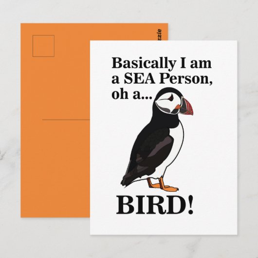 Puffstein Bird Seabird Wildlife Funny Postkarte (Vorne/Hinten)
