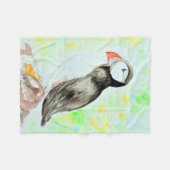 Pufftinte und Aquarellmalerei Fleecedecke (Vorderseite (Horizontal))