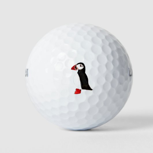 Puffvogel niedlich Funny Aquarell Arktis Golfball (Vorderseite)