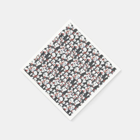 Puffvogelmuster Serviette (Ecke)