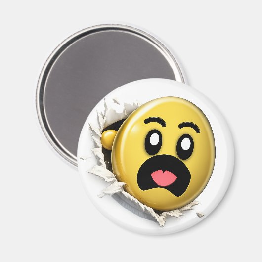 Puffy 3D Emoji Round Magnet (Vorderseite/Rückseite)