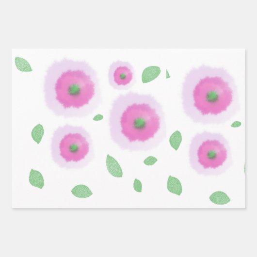 Puffy Blooms Geschenkpapier Set (Vorderseite 3)