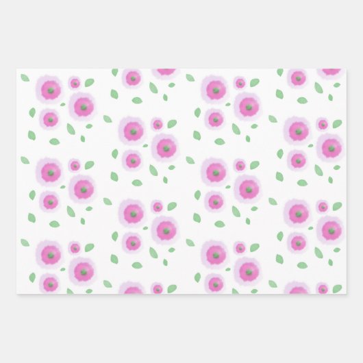 Puffy Blooms Geschenkpapier Set (Vorderseite)
