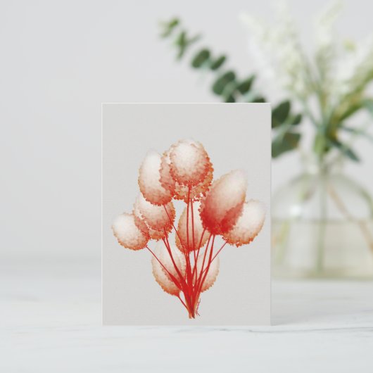 Puffy Blooms Postkarte (Stehend Vorderseite)