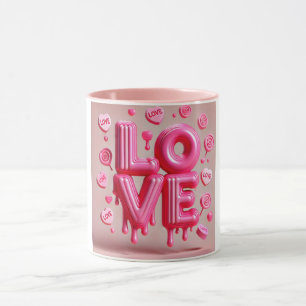 Puffy Bubblegum Dripping Liebe Tasse