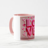 Puffy Bubblegum Dripping Liebe Tasse (Vorderseite Links)