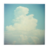 Puffy Cloud Blue Sky Fliese (Vorderseite)