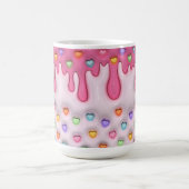 Puffy Frosting Cake with Hearts Mug Kaffeetasse (Mittel)