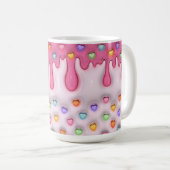 Puffy Frosting Cake with Hearts Mug Kaffeetasse (VorderseiteRechts)