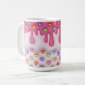 Puffy Frosting Cake with Hearts Mug Kaffeetasse (Vorderseite Links)