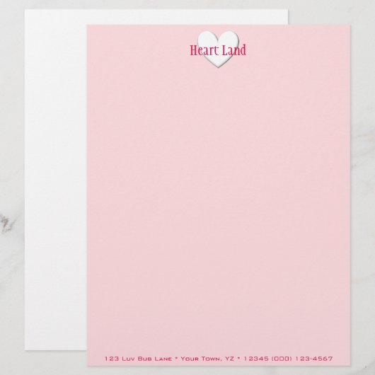 Puffy Heart Briefbogen (Vorne/Hinten)