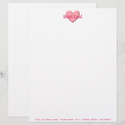 Puffy Heart Briefbogen (Vorne/Hinten)