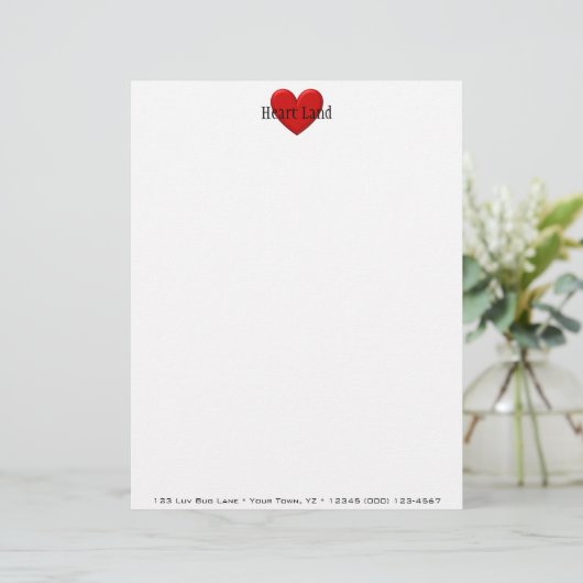 Puffy Heart Briefkopf (Stehend Vorderseite)