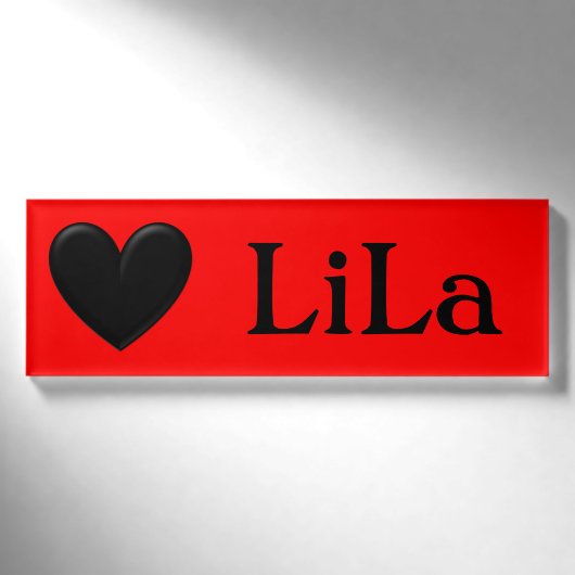 Puffy Heart Namenschild (Vorderseite)