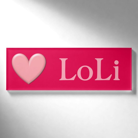 Puffy Heart Namenschild (Vorderseite)