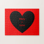 Puffy Heart Puzzle<br><div class="desc">Puffes Herzpuzzle. Hintergrundfarbe und Text können angepasst werden.</div>