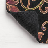 Puffy Look Damask auf Black Mousepad (Ecke)