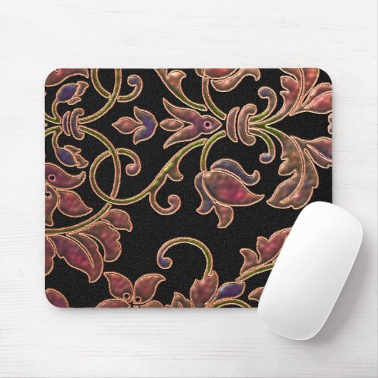 Puffy Look Damask auf Black Mousepad (Mit Mouse)