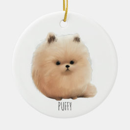 Puffy Pup Weihnachtsdekoration Keramik Ornament