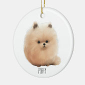 Puffy Pup Weihnachtsdekoration Keramik Ornament (Links)